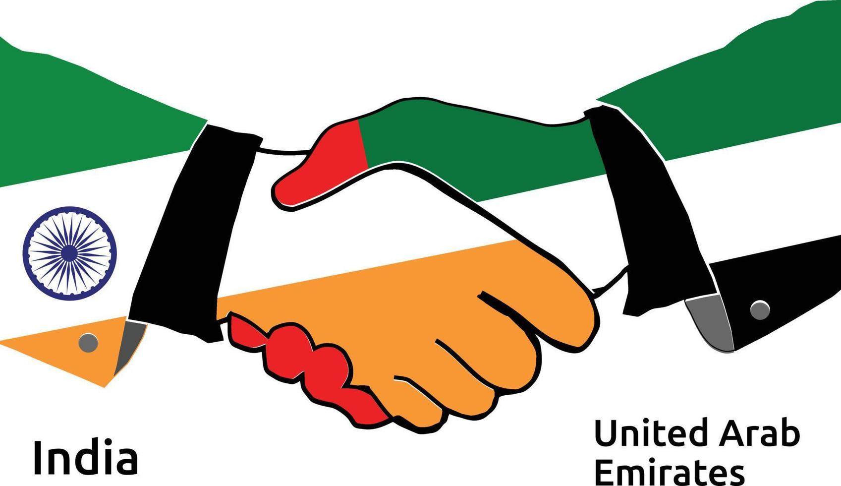 India Handshake with United Arab Emirates Best usage for Business, or any projects vector