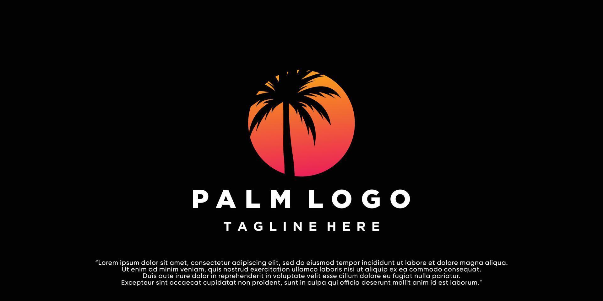 Palm logo illustration for bussines Premium Vector