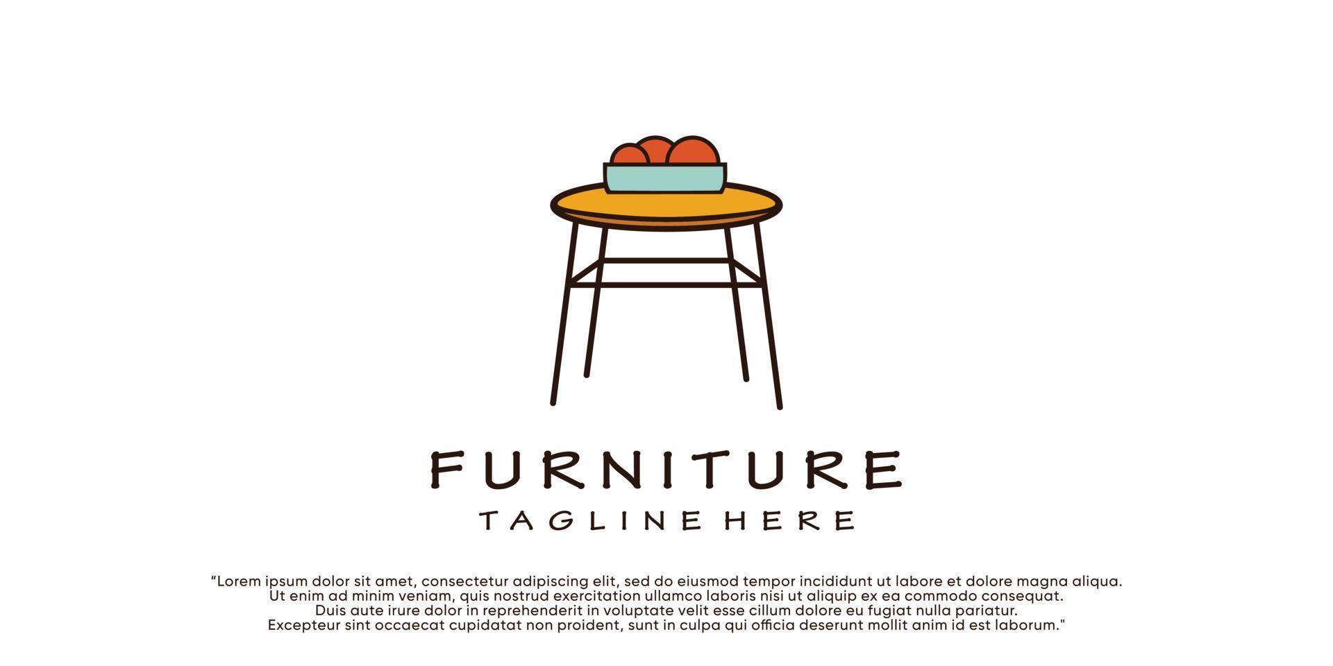 Creative logo design interior,furniture,with concept unique  Premium Vector
