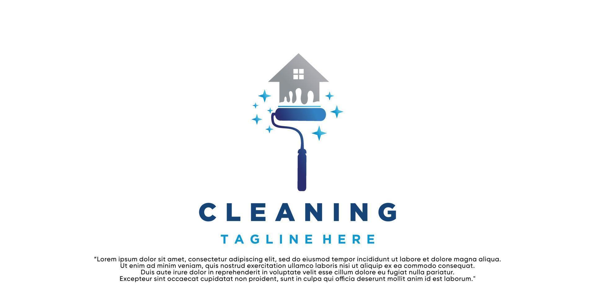 Logo design cleaning inspiration for business Premium Vector