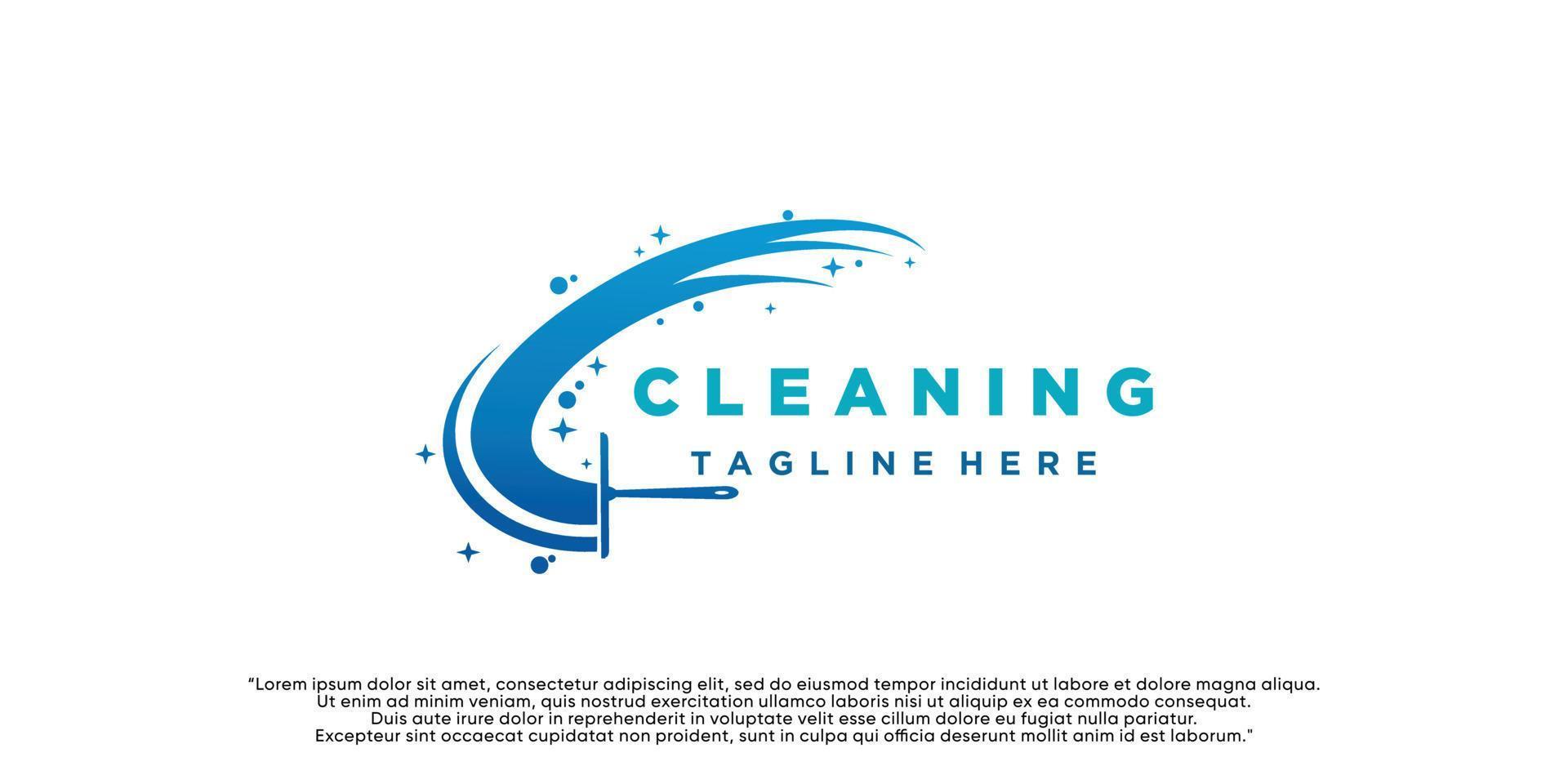 Logo design cleaning inspiration for business Premium Vector