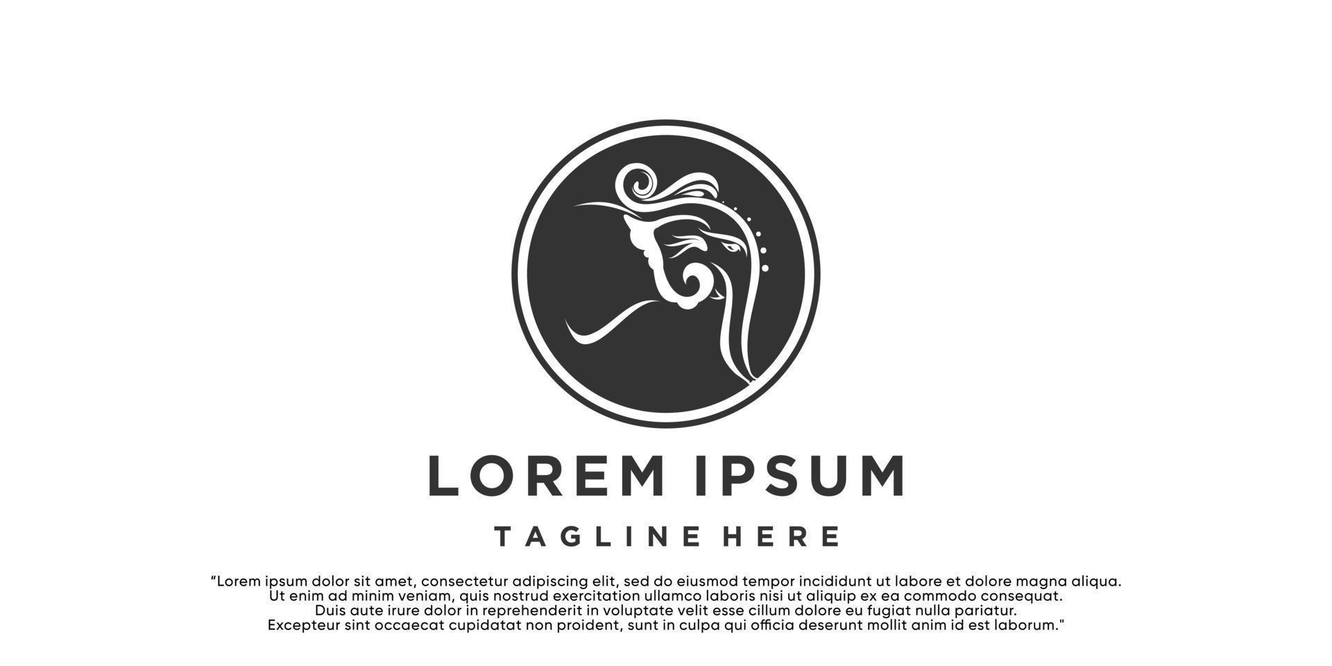 Lorem ipsum logo design illustration elephant Premium Vector