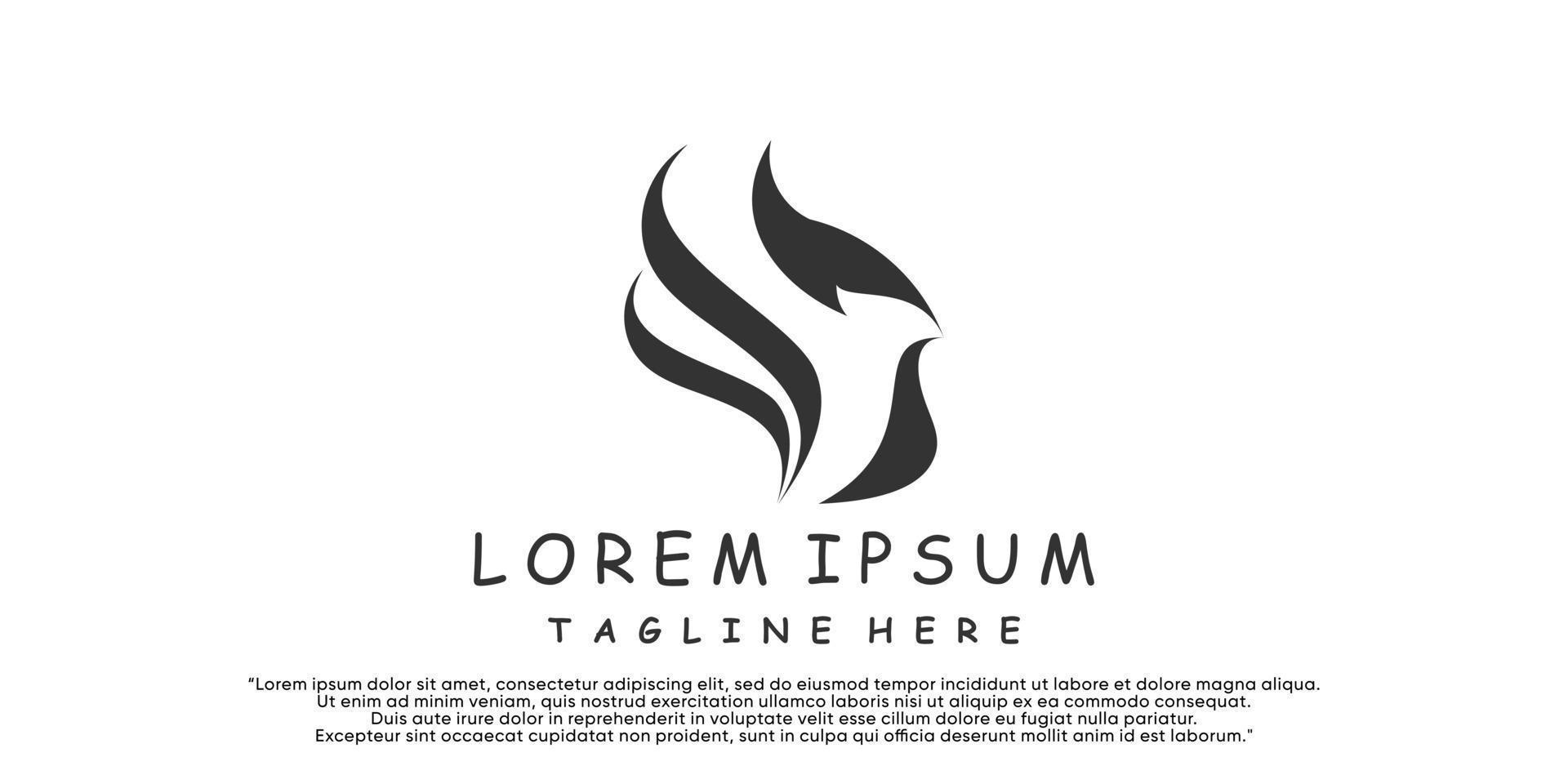 lorem ipsum diseño de logotipo pájaro ilustración vector premium