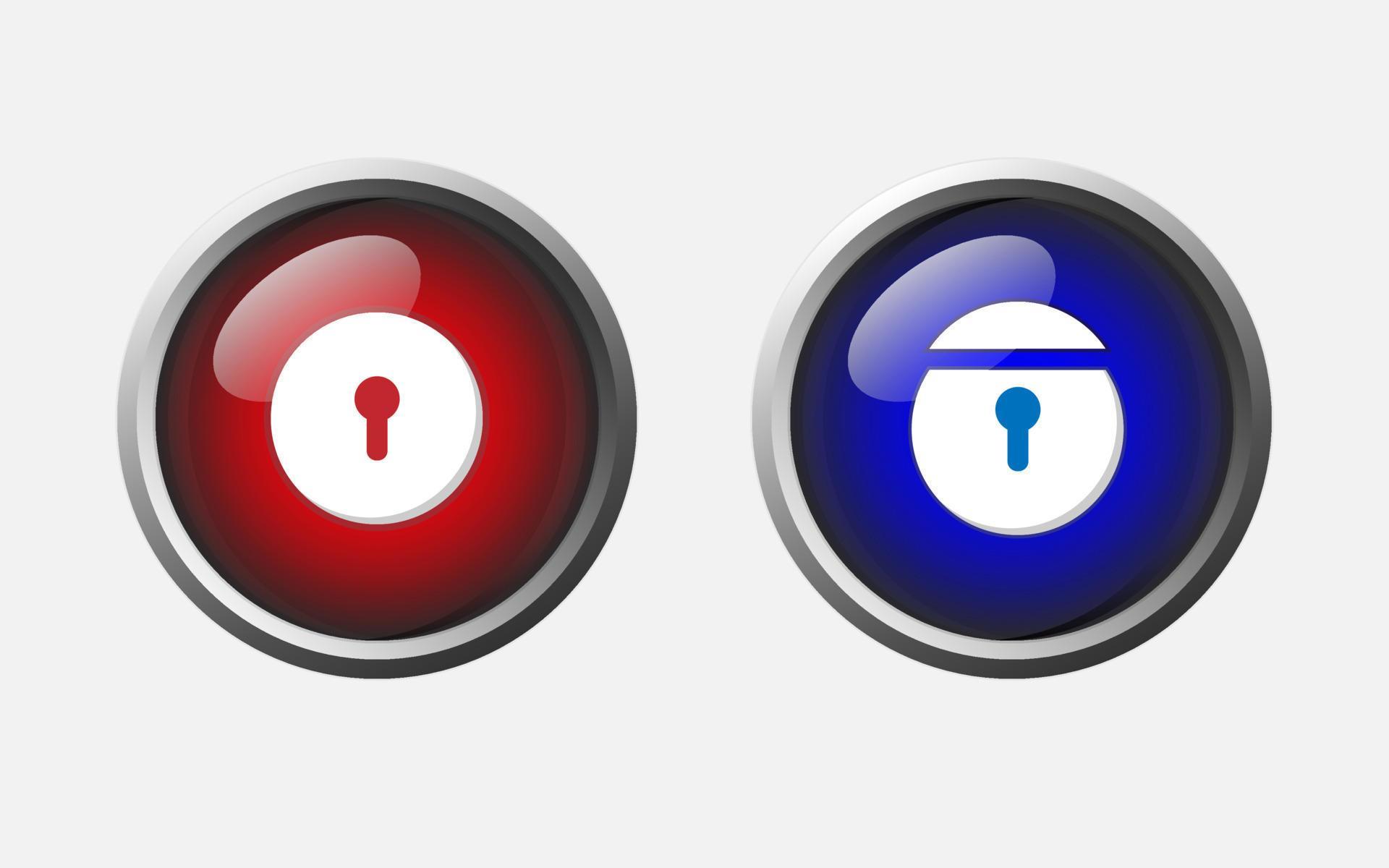 Padlock illustration icon design. Locked and open sign concept for
