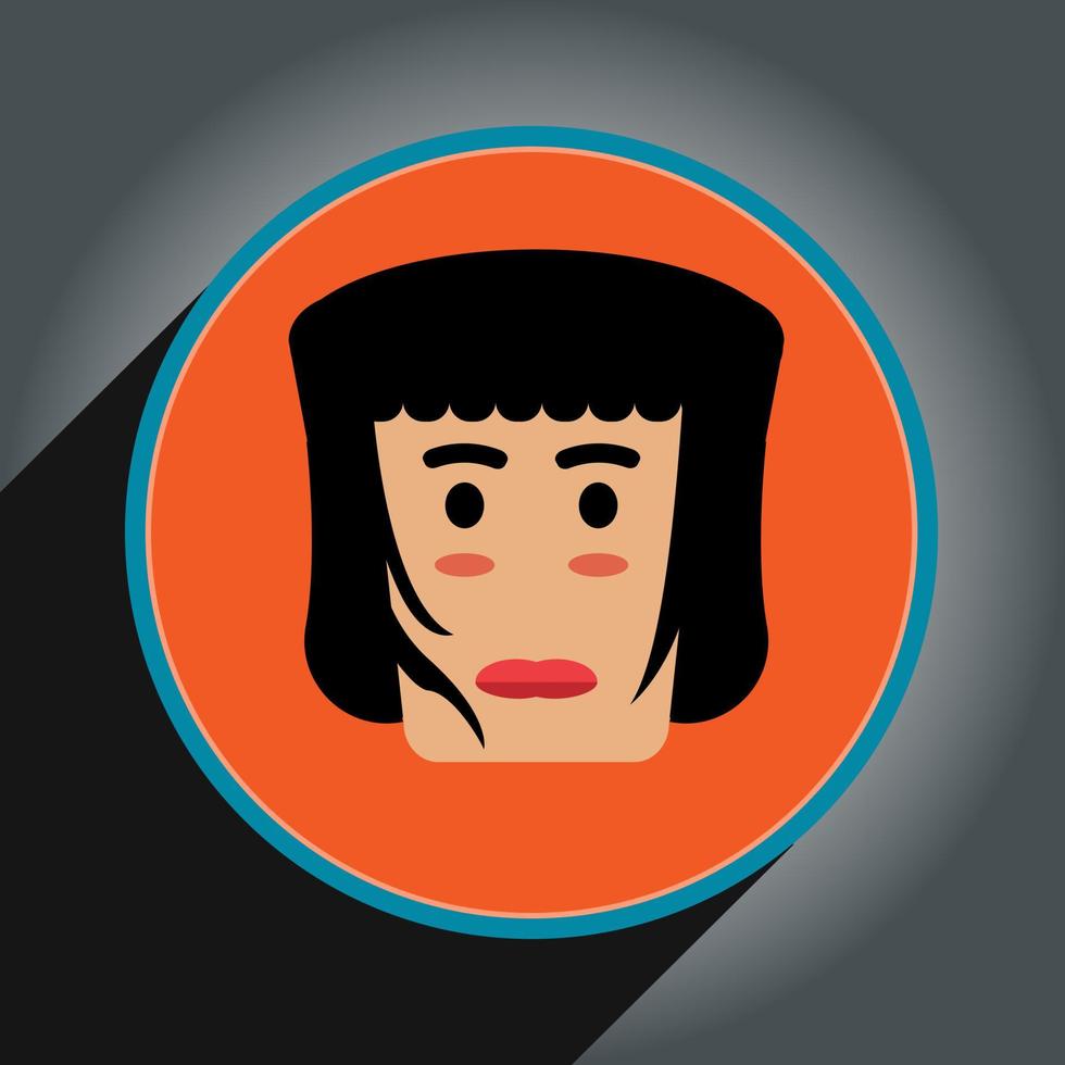 Cartoon  avatar head design flat style in circle.Profile icon pro vector. vector