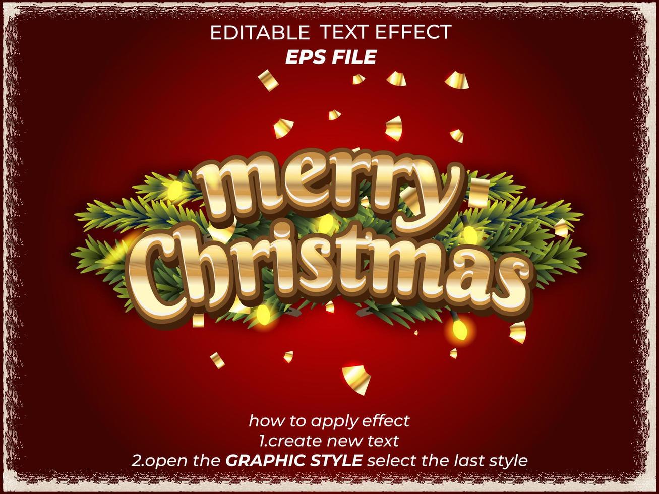 merry Christmas text effect, font editable, typography, vector