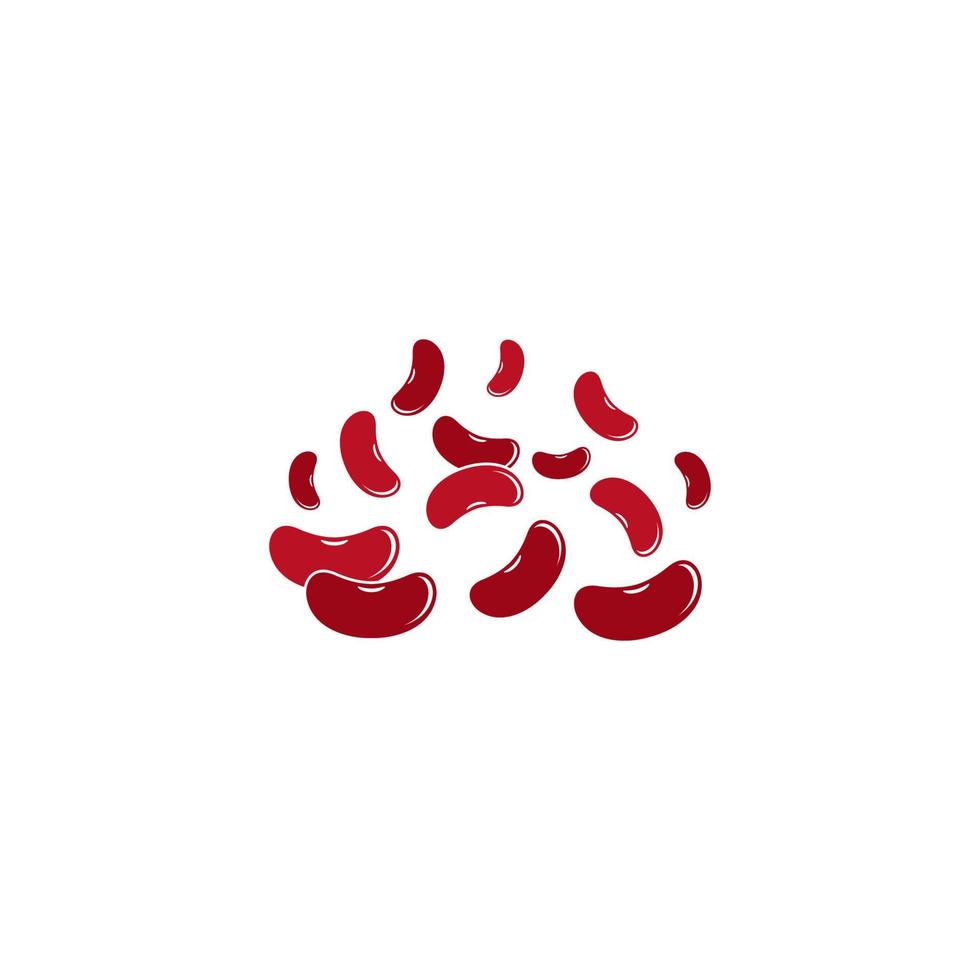 Ilustración de icono de vector de logotipo de plantilla de frijoles rojos