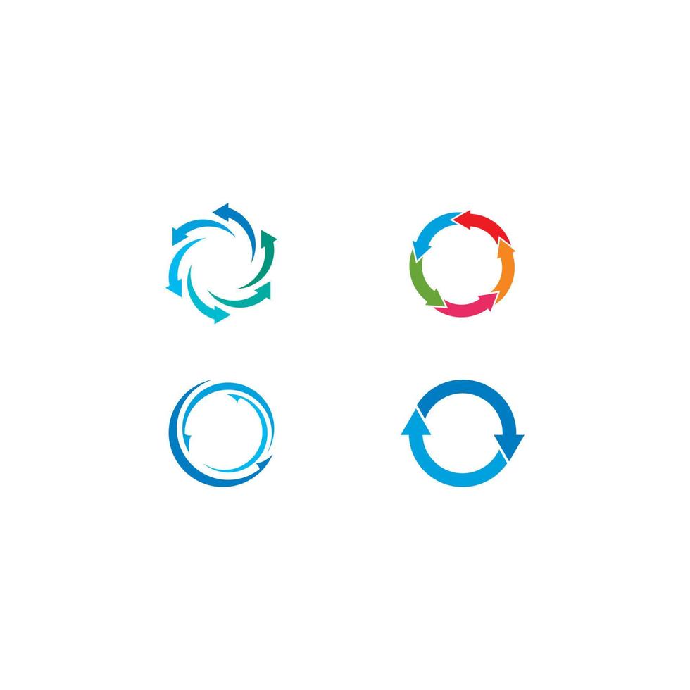 Plantilla de logotipo de icono de ilustración de vector de círculo de flechas
