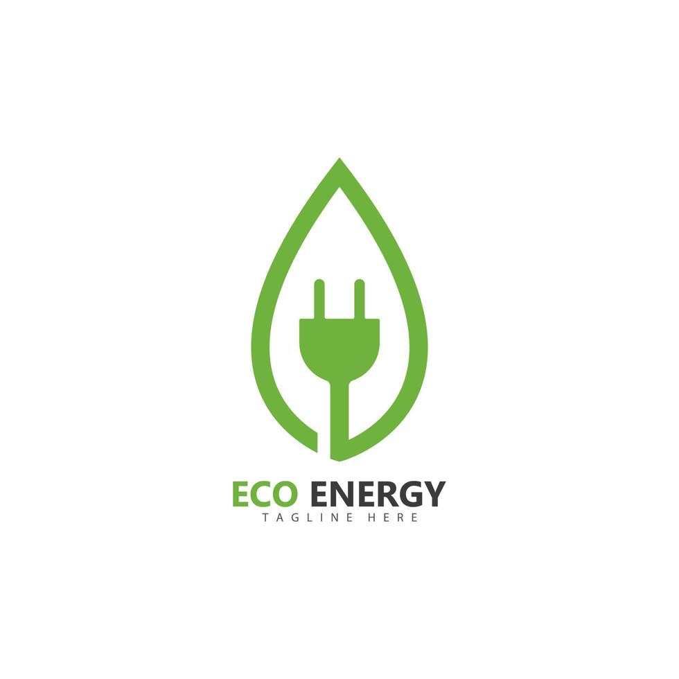 Ilustración de icono de vector de plantilla de logotipo de energía ecológica