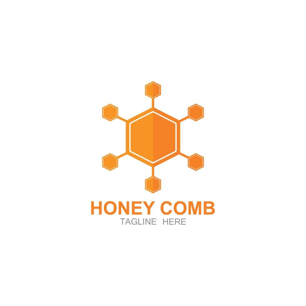 Honey comb logo vector icon concept