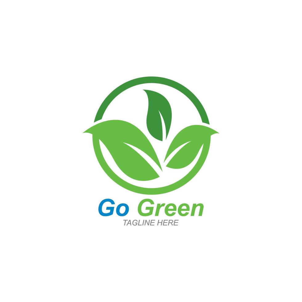 Go Green,Eco Tree Leaf Logo Template vector