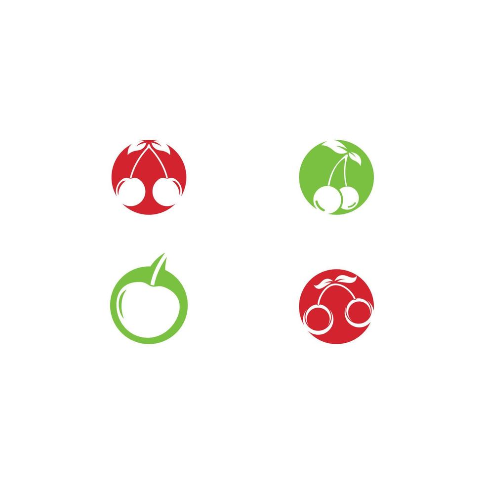 ilustración de icono de vector de logotipo de cereza