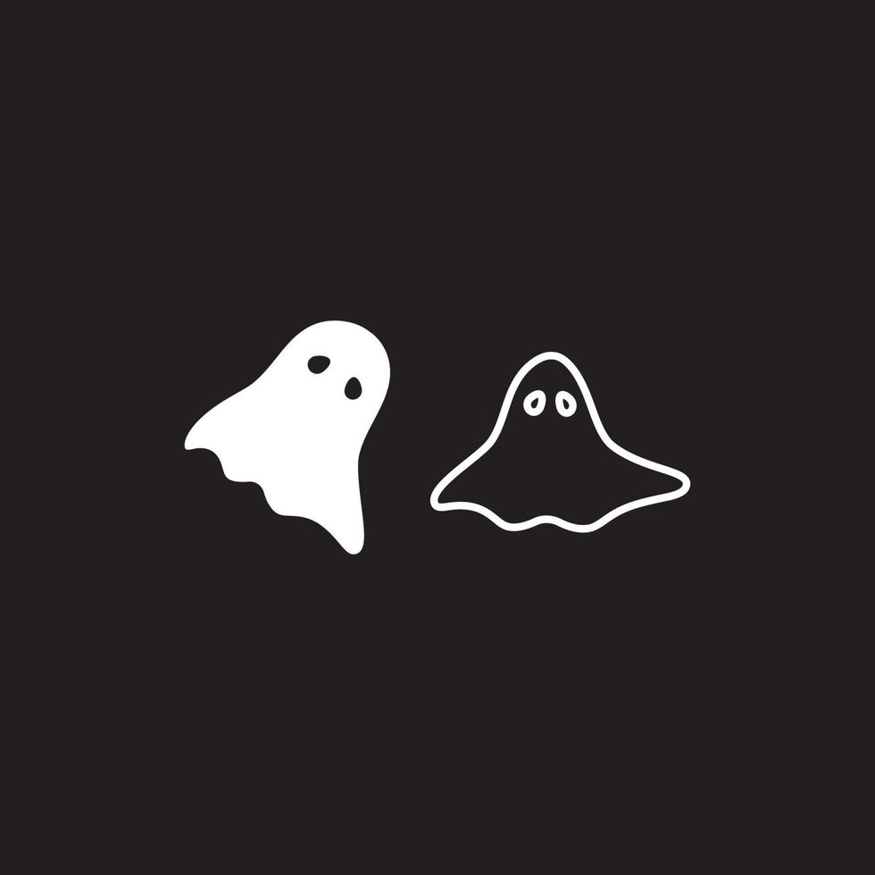 conjunto de ilustración de icono de vector de logotipo de fantasma de miedo