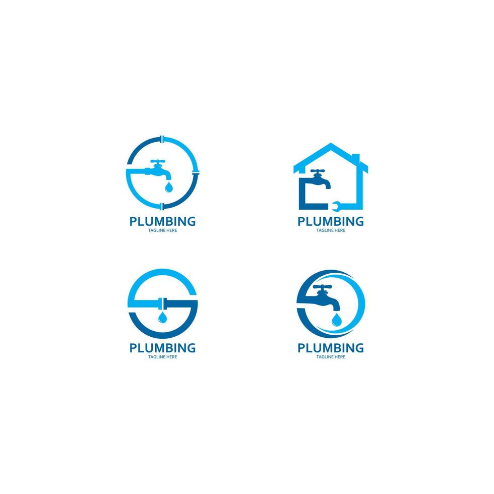 Plumbing logo vector icon illustration