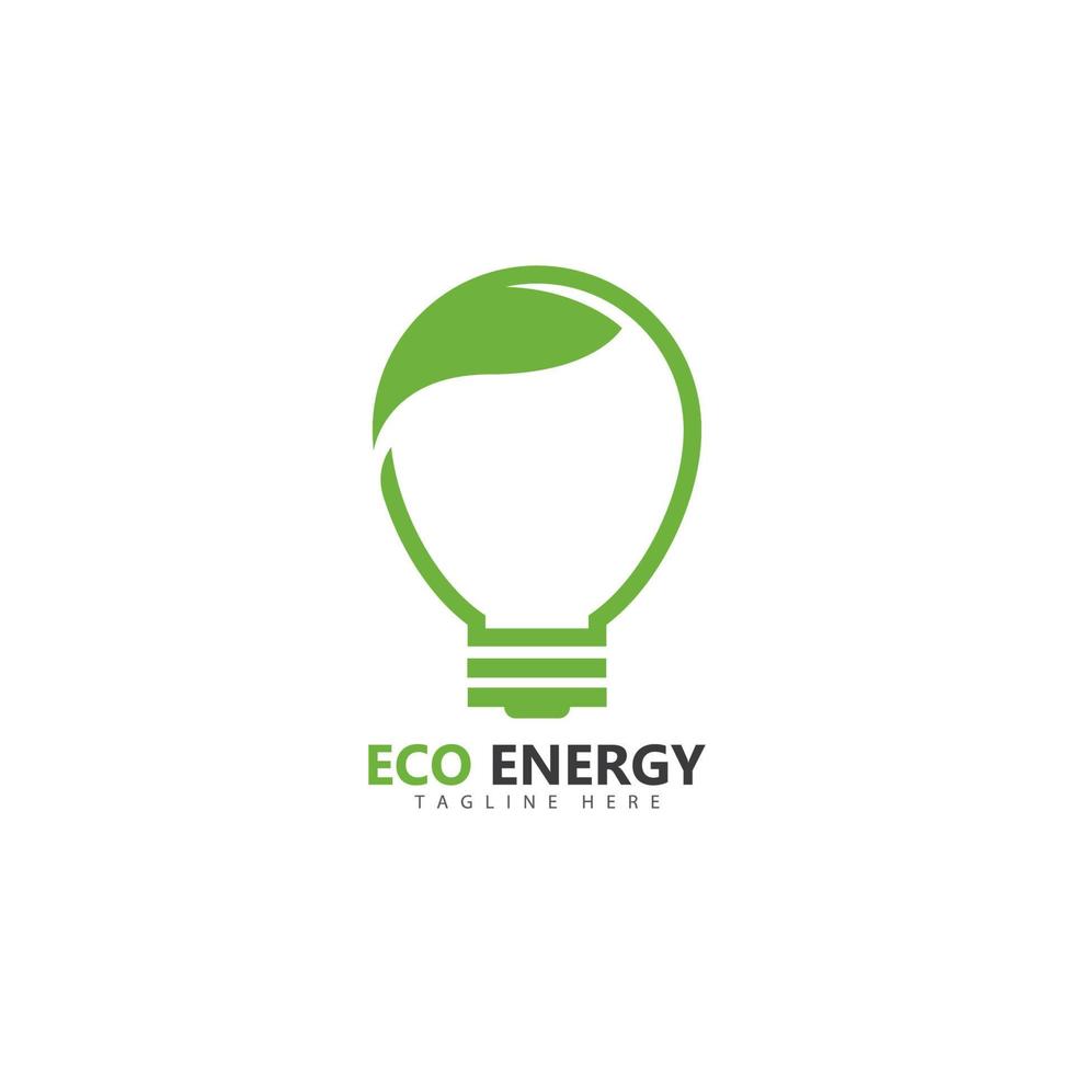 Ilustración de icono de vector de plantilla de logotipo de energía ecológica