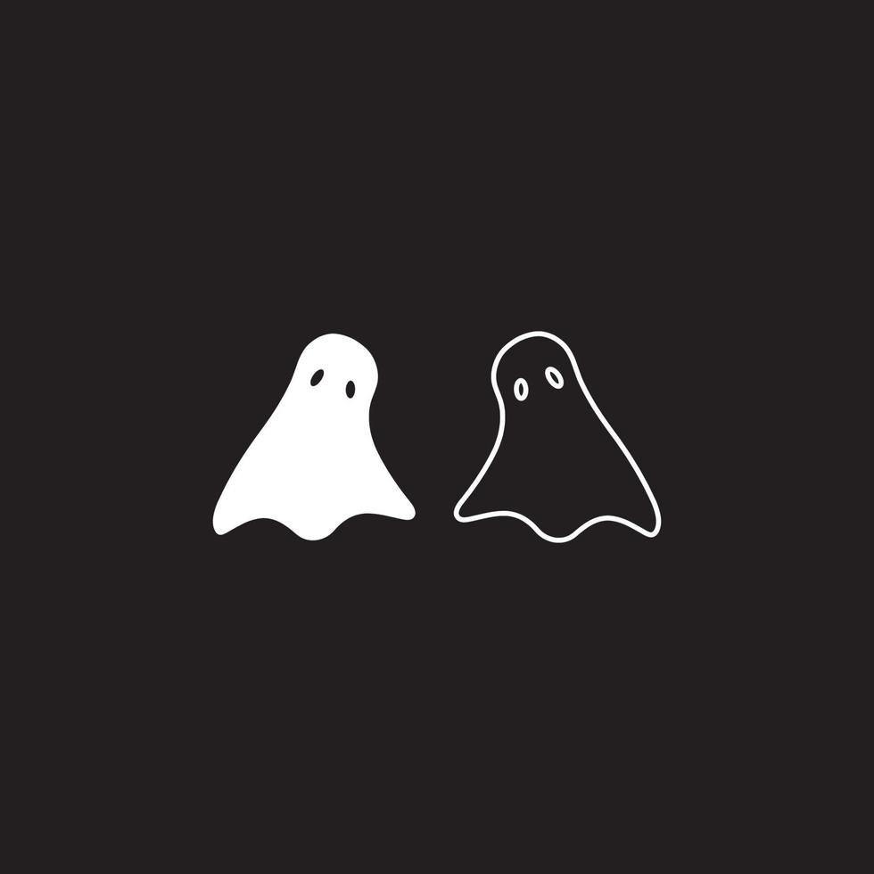 Set of scary ghost logo vector icon illustration