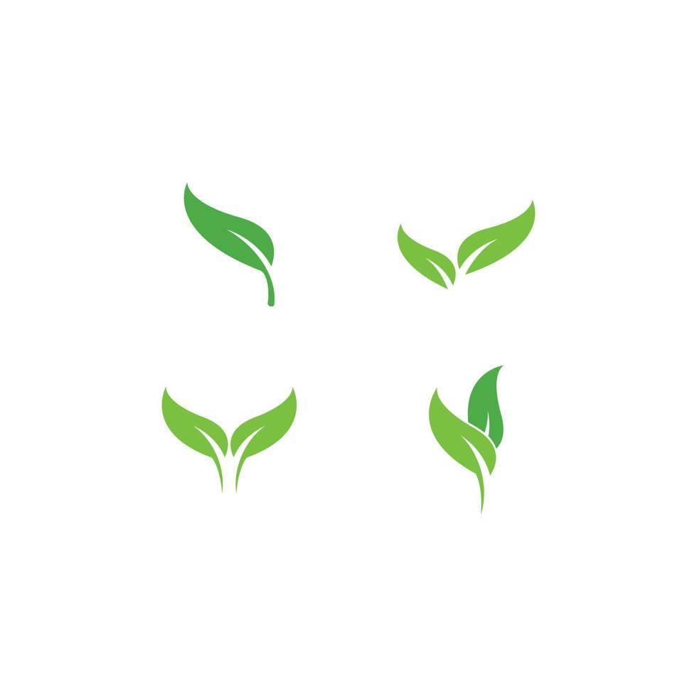 Logos of green leaf ecology nature element vector