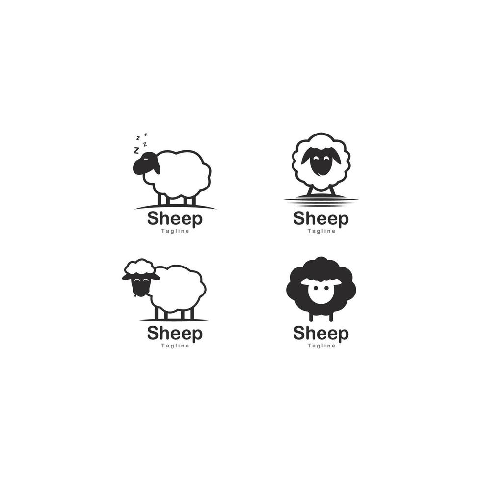 Cute sheep logo vector icon illustration