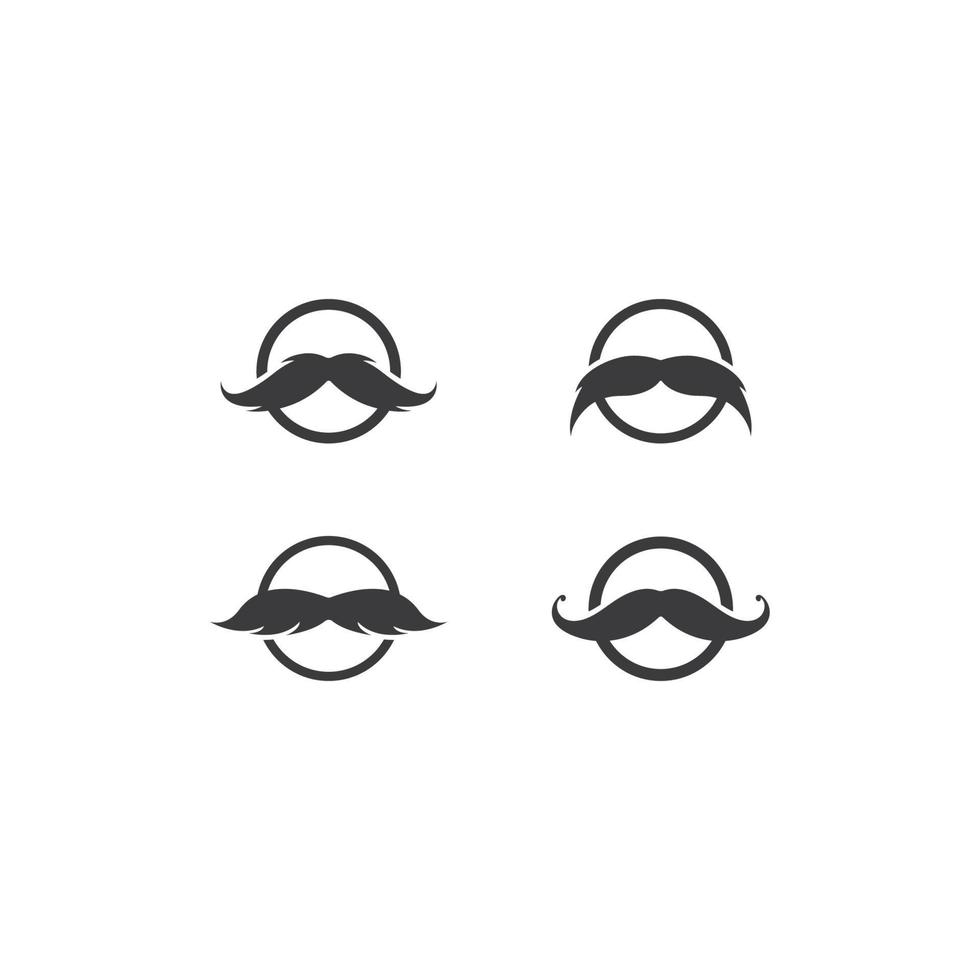 Moustache logo template vector