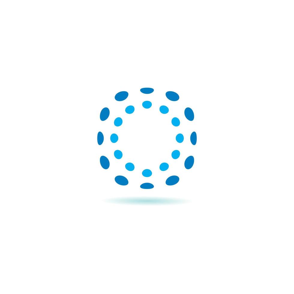 Set of abstract dots circle vector icon illustration