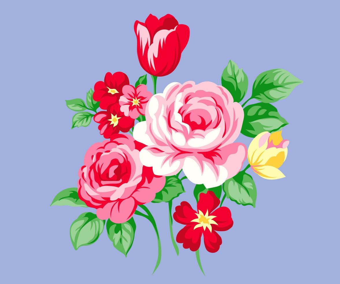 vector graphic design, beautiful and cute flower arrangement illustration, the concept is vector cartoon