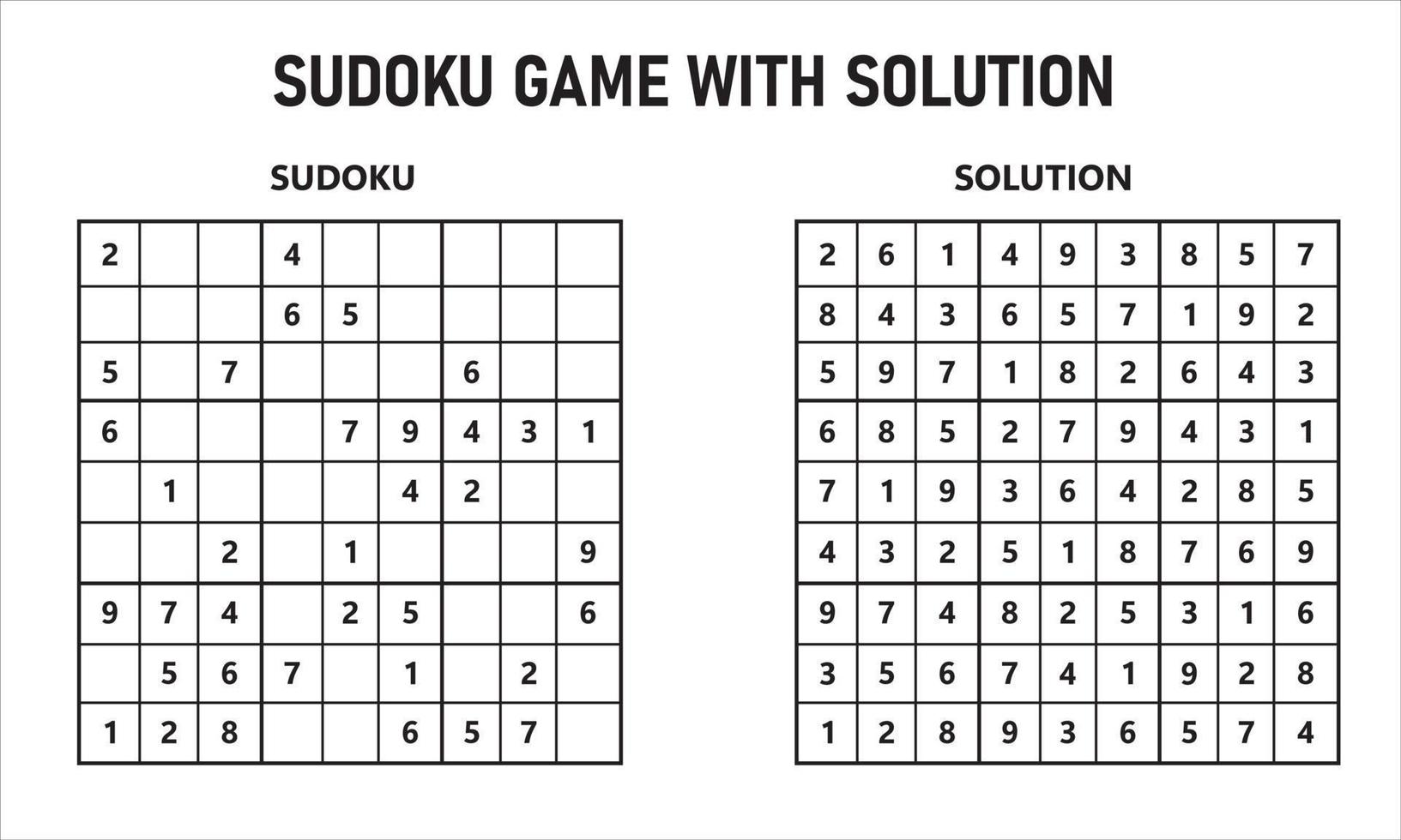 Sudoku Game With Solution 15582373 Vector Art at Vecteezy