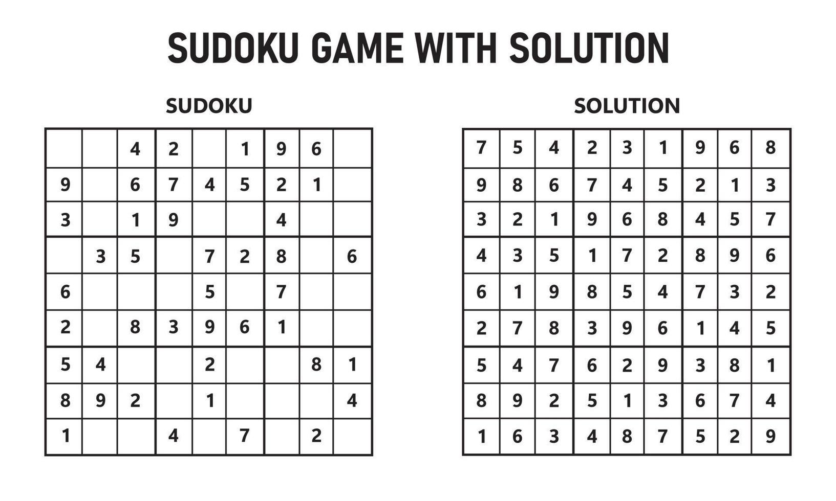 Sudoku Game With Solution 15582374 Vector Art at Vecteezy