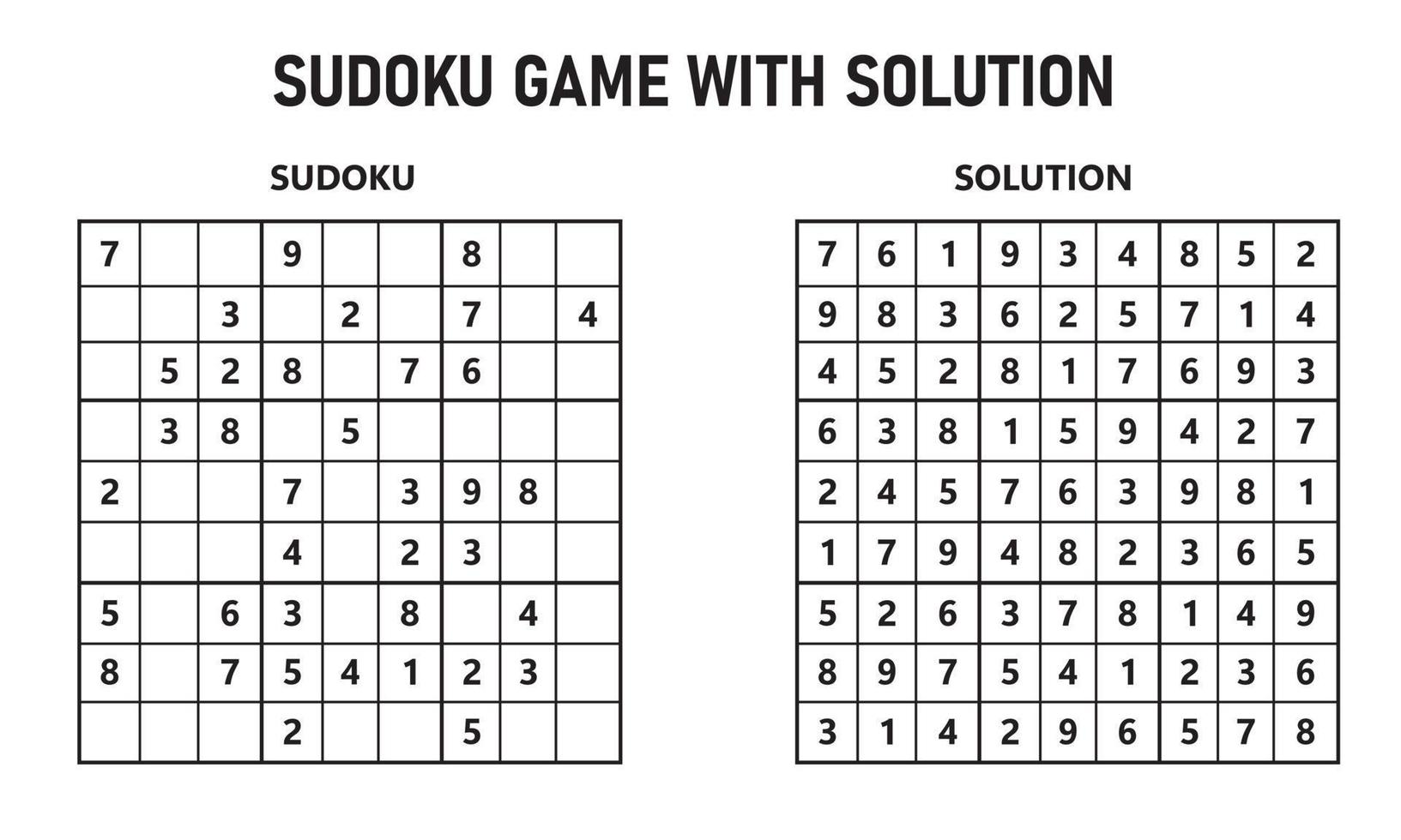 juego de sudoku con solucion vector