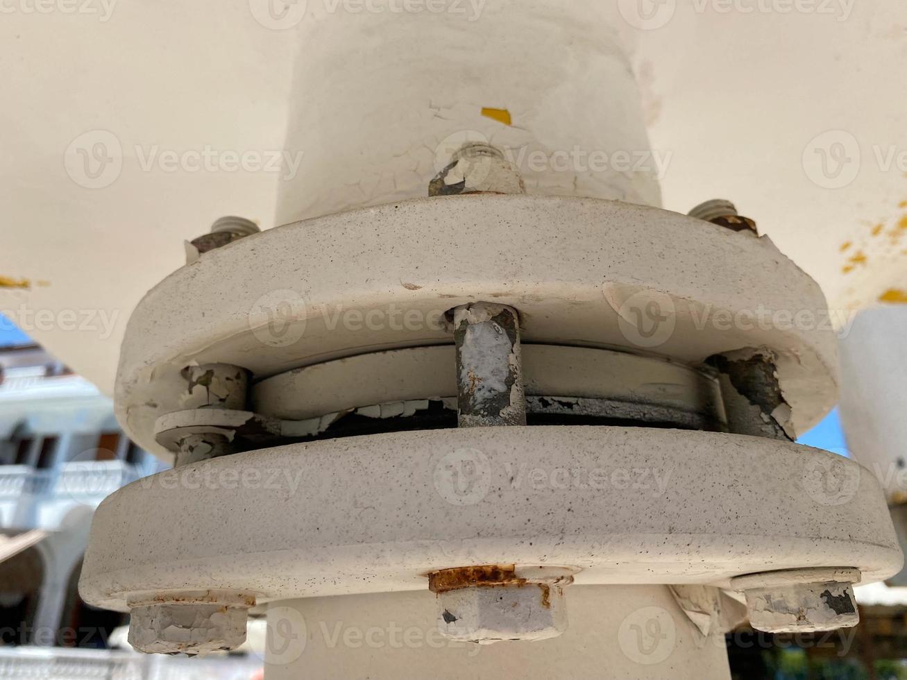 The flanged connection installed on oil line photo