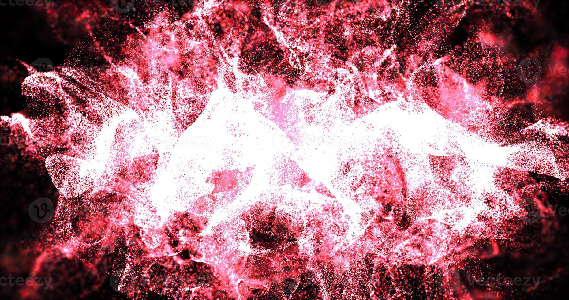 Abstract background of red moving flying small particles waves of smoke with the effect of glow and blur of an exploding sphere. Screensaver beautiful photo