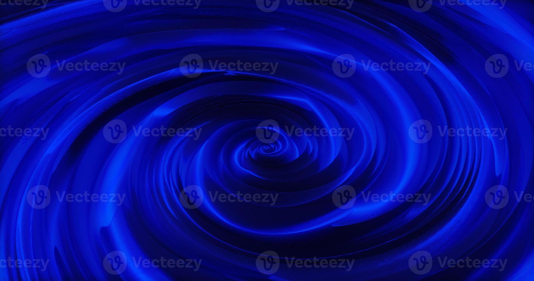 Abstract background with blue swirling funnel or swirl spiral made of bright shiny metal with glow effect. Screensaver beautiful photo