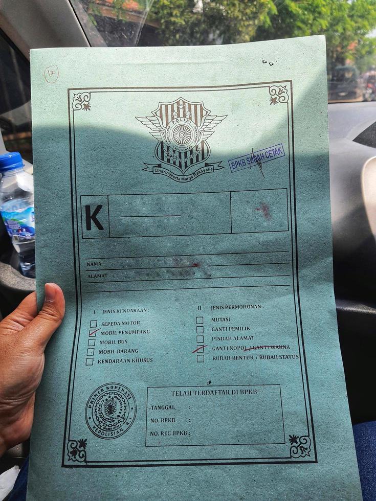 Central Java, Indonesia in October 2022. A folder used to process car certificates, this folder is sold at the police cooperative photo