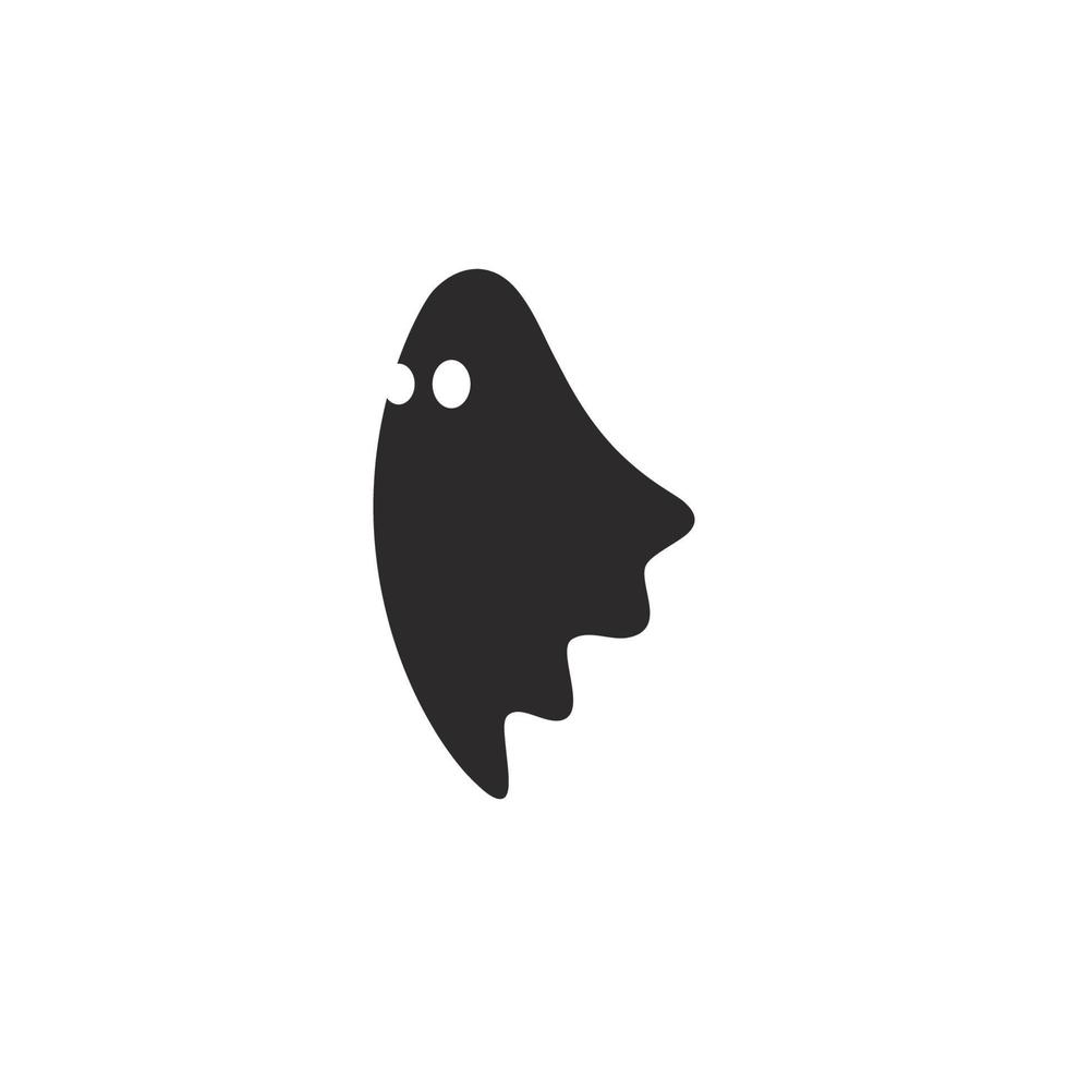 conjunto de ilustración de icono de vector de logotipo de fantasma de miedo