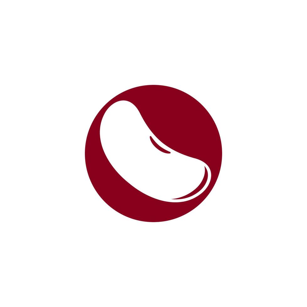 Red kidney beans template logo vector icon illustration