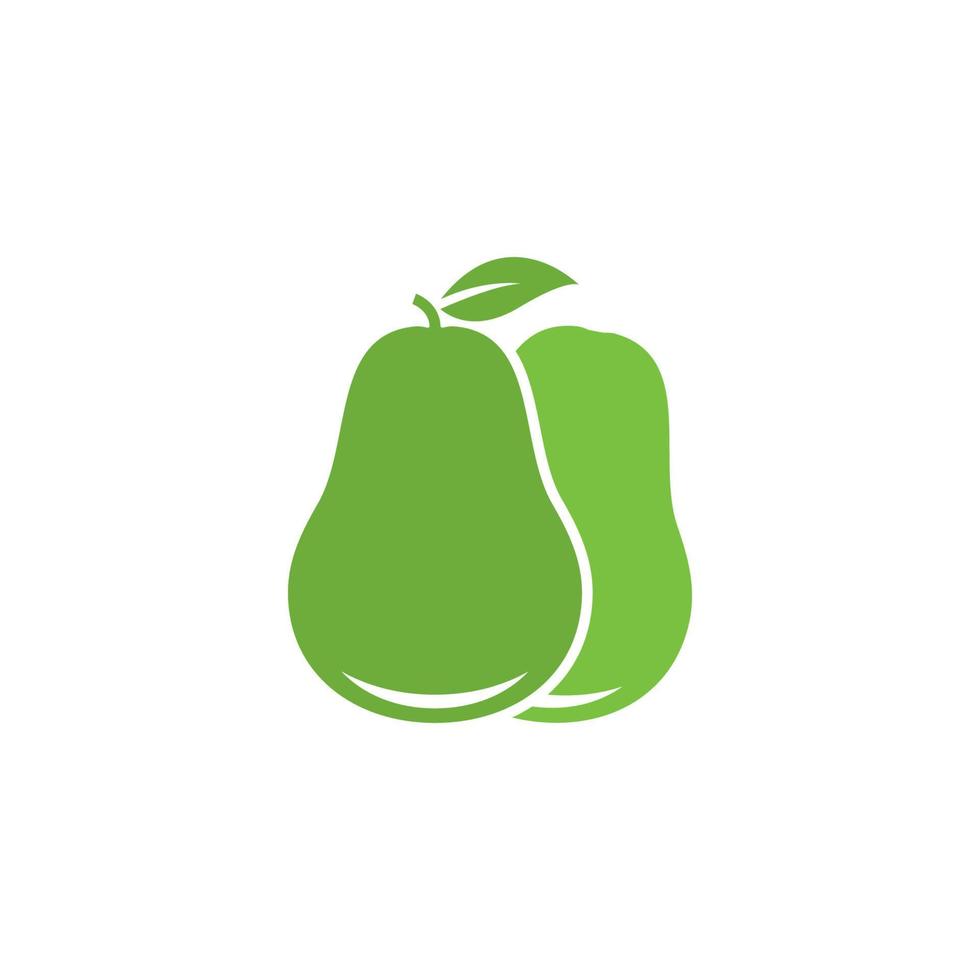 Pear fruit logo vector icon illustration