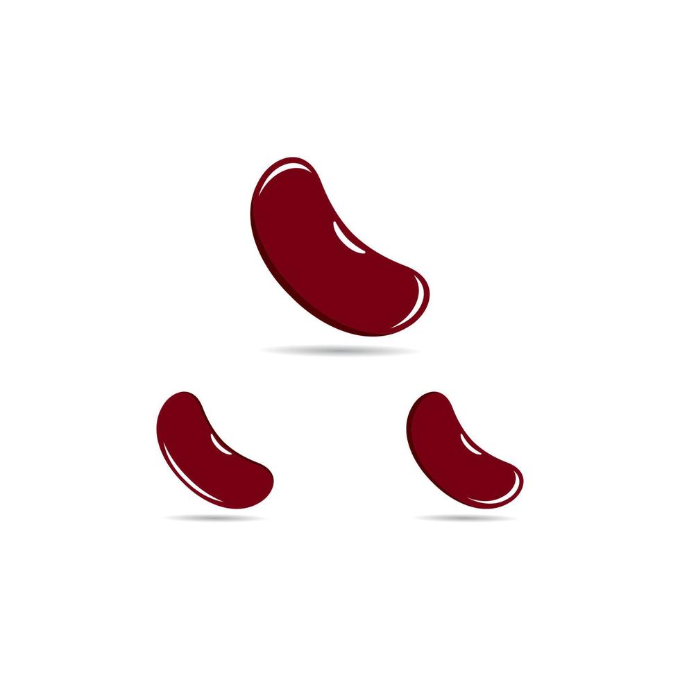 Red kidney beans template logo vector icon illustration