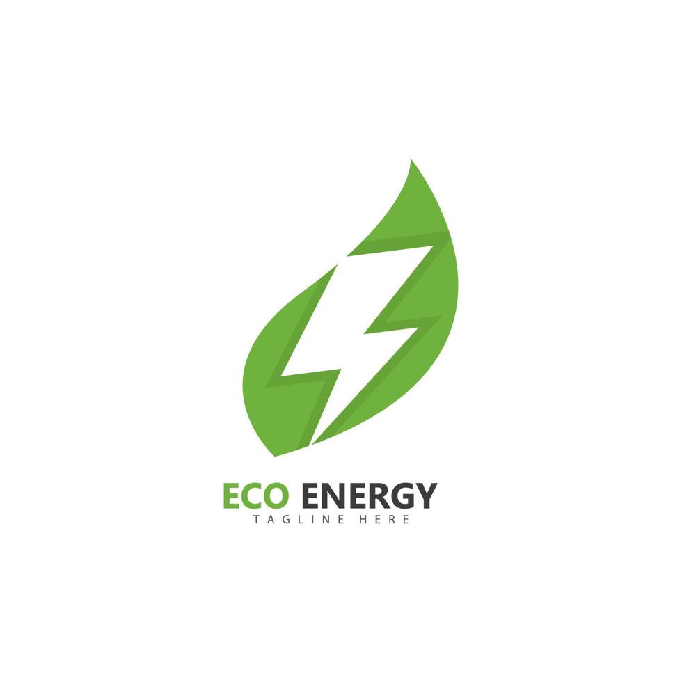 Eco energy logo template vector icon illustration