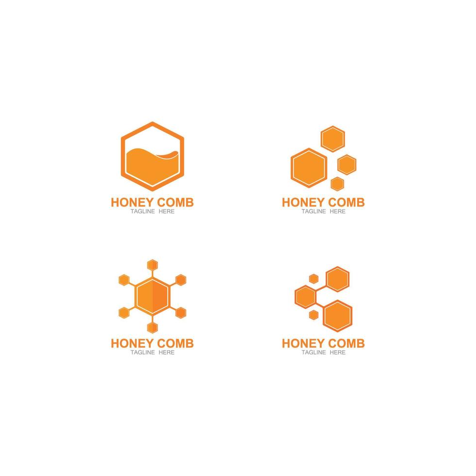 Honey comb logo vector icon concept