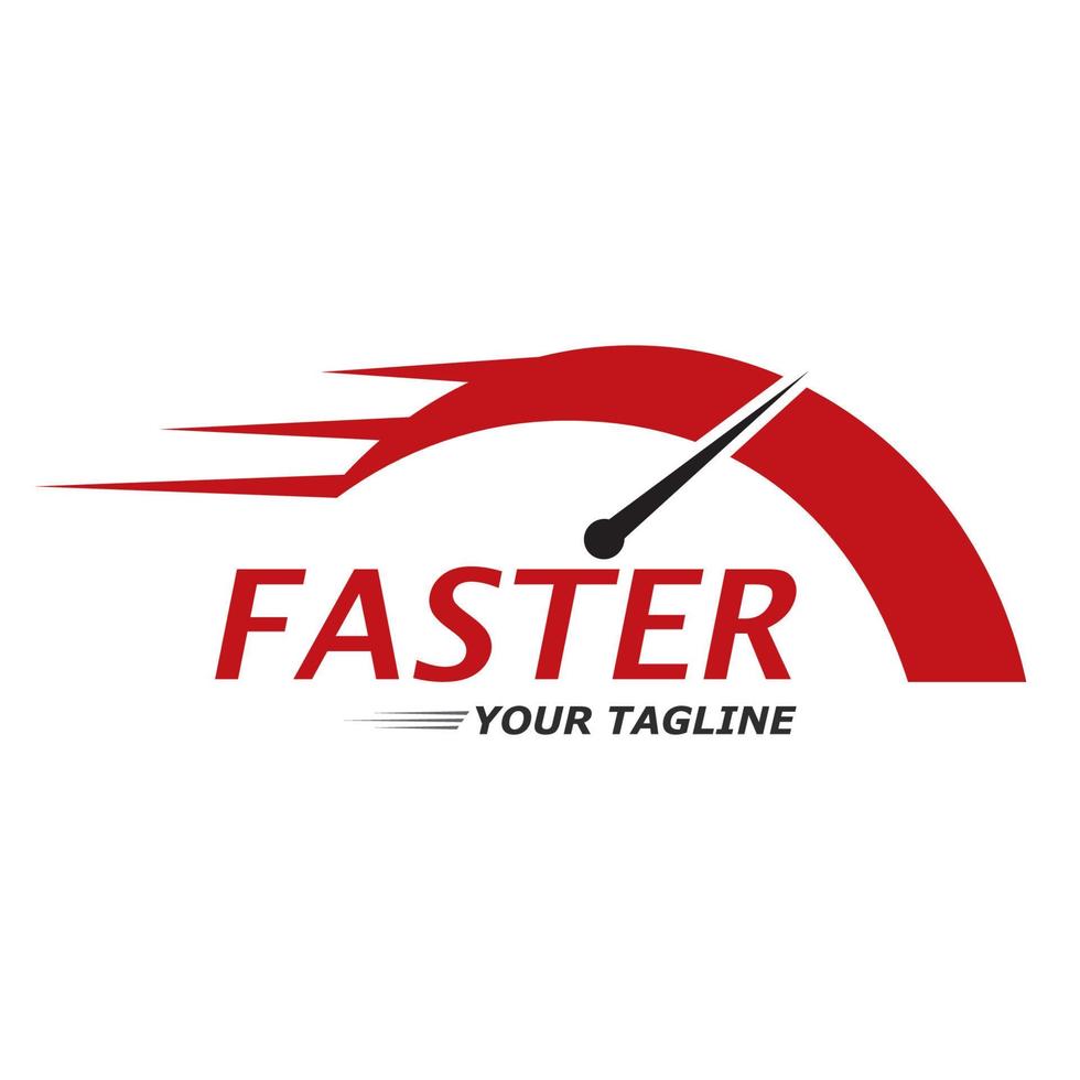 Speed logo faster template vector icon illustration