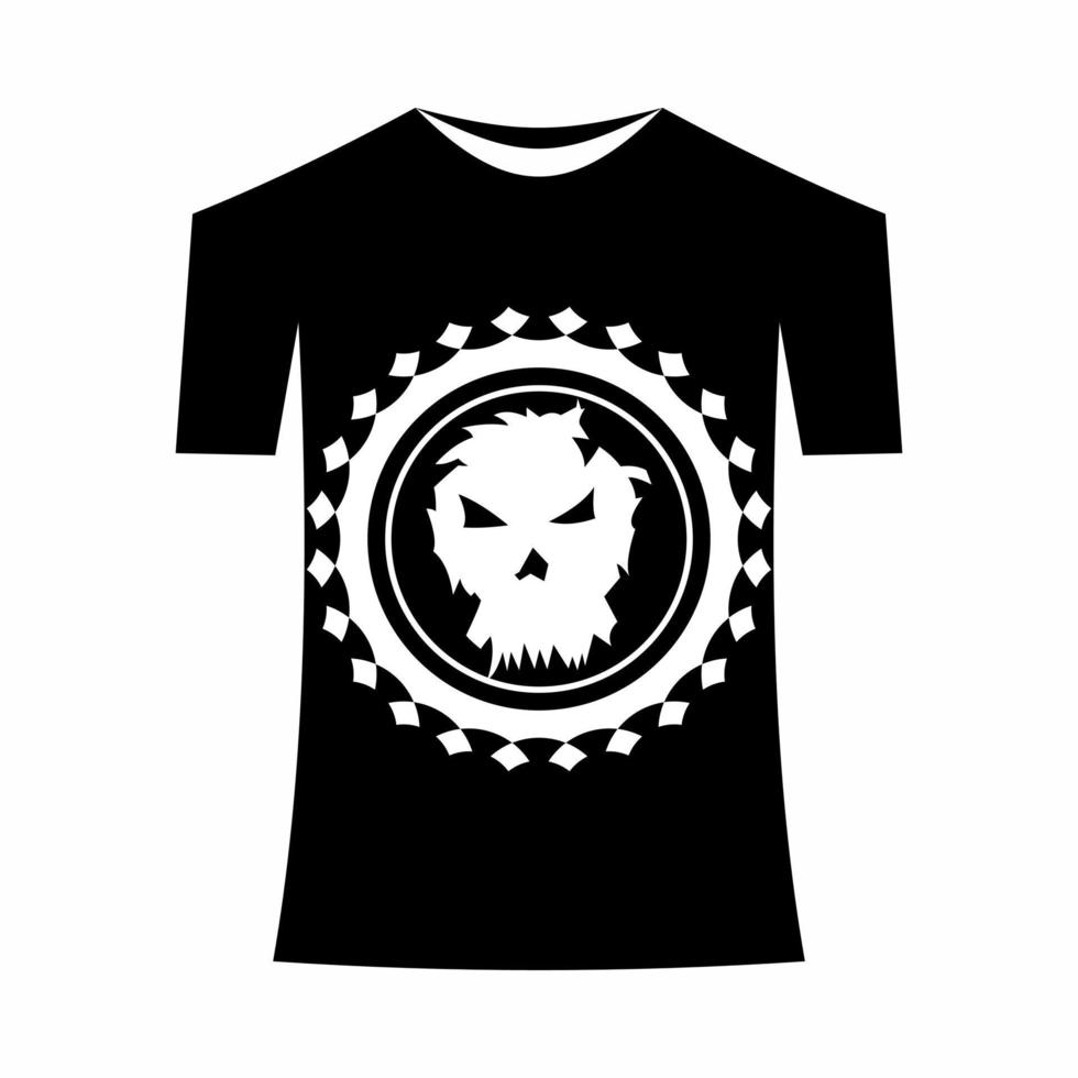 T-shirt template, front, side, back view mockup. Vector eps 10 illustrationThere is a skull head design in it