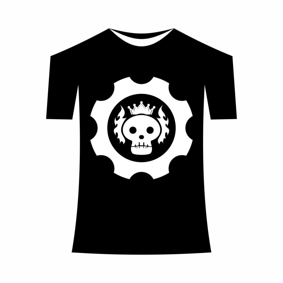 T-shirt template, front, side, back view mockup. Vector eps 10 illustrationThere is a skull head design in it