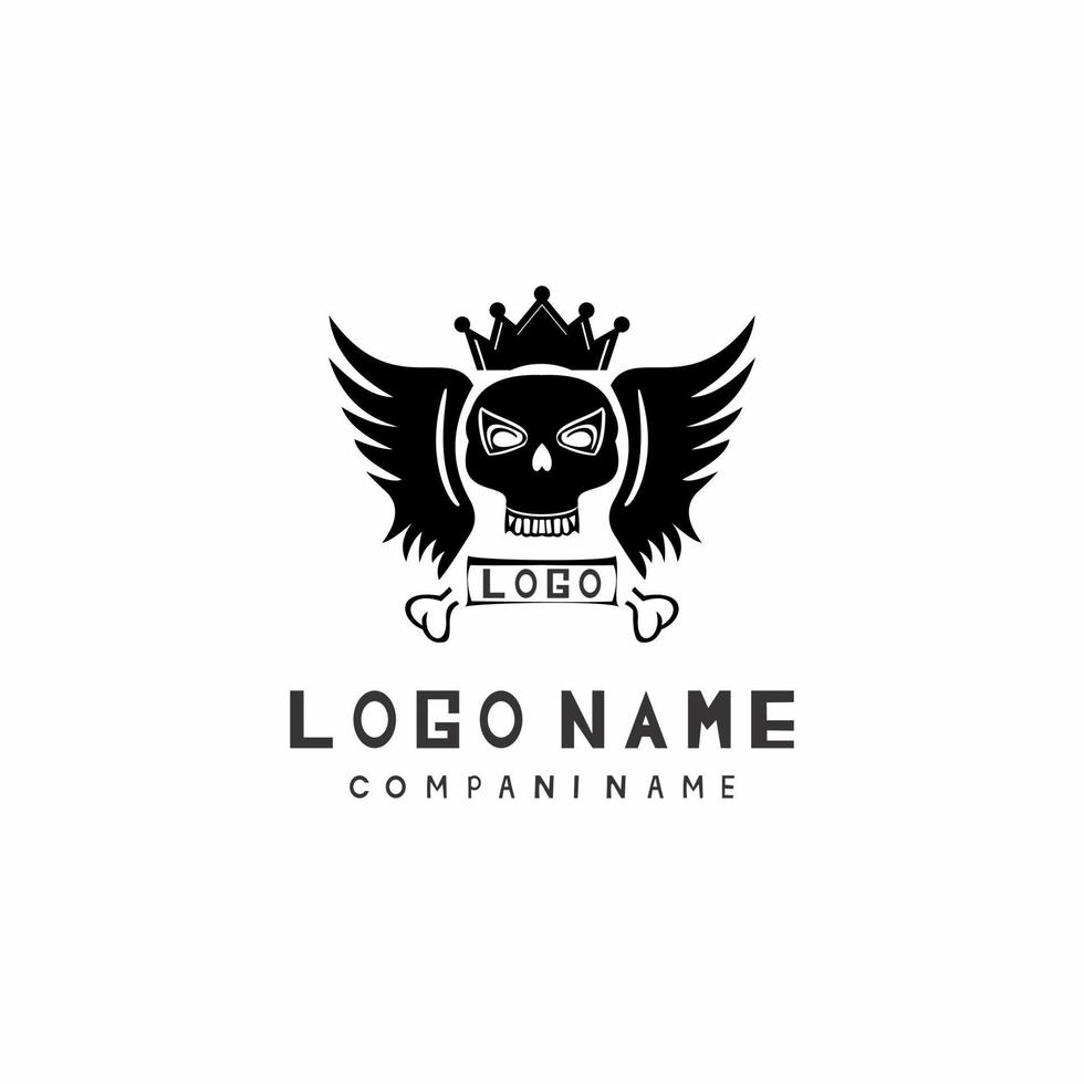 black skull head logo vector eps file free