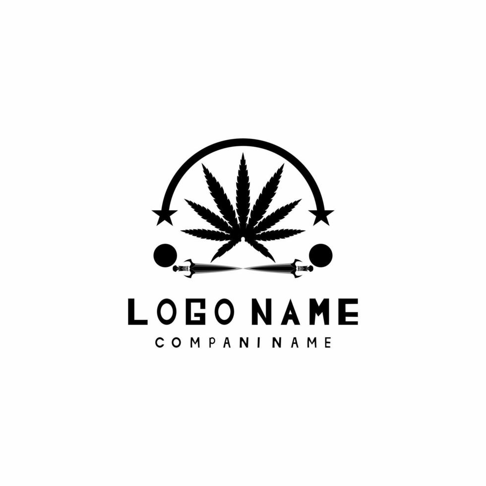 vector de logotipo de hoja de cannabis gratis con archivo eps