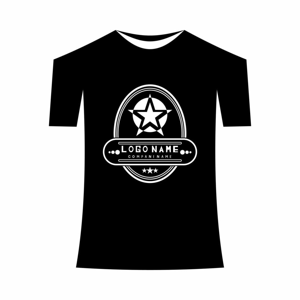 el diseño de la camiseta decano tiene un vector de estrella dentro como maqueta de ilustración eps