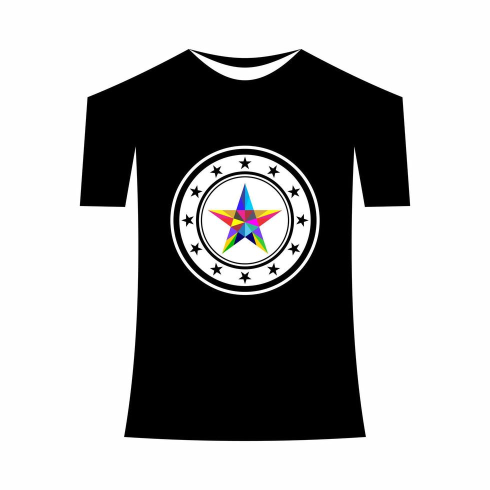 el diseño de la camiseta decano tiene un vector de estrella dentro como maqueta de ilustración eps