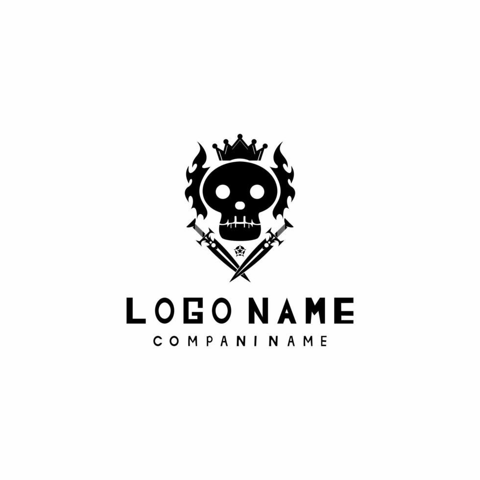 black skull head logo vector eps file free