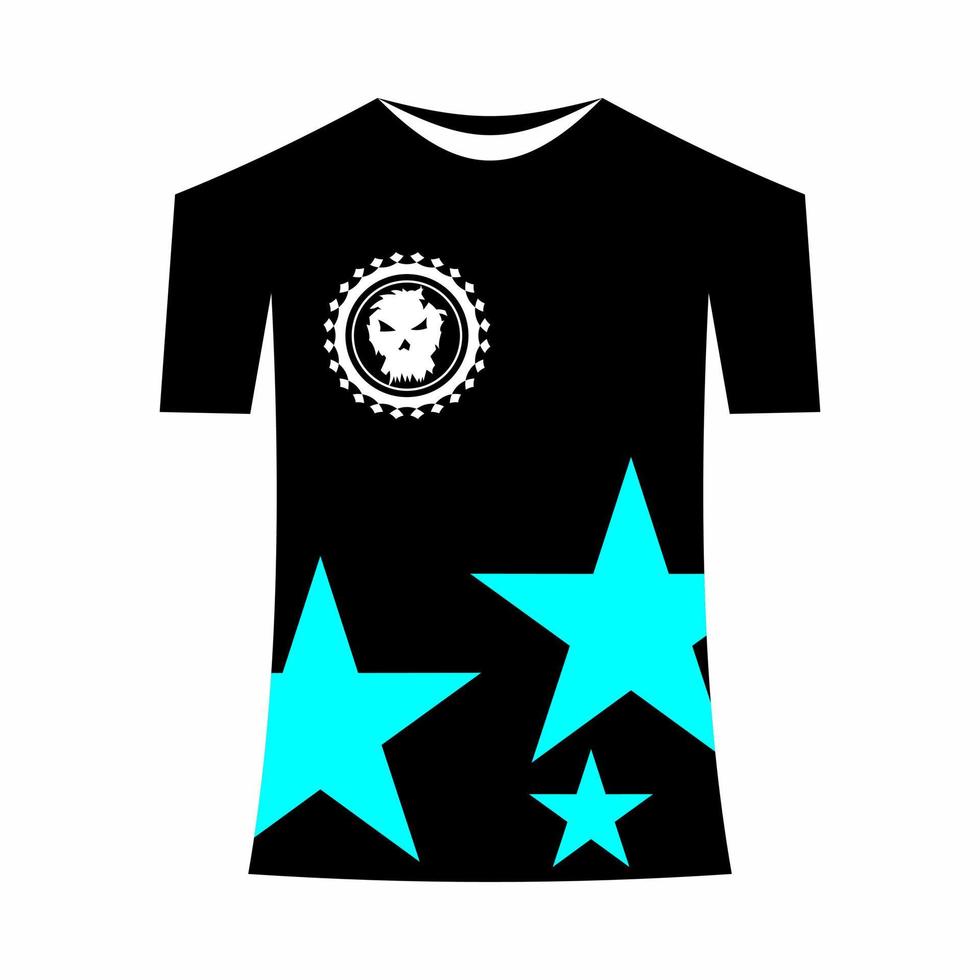T-shirt template, front, side, back view mockup. Vector eps 10 illustrationThere is a skull head design in it
