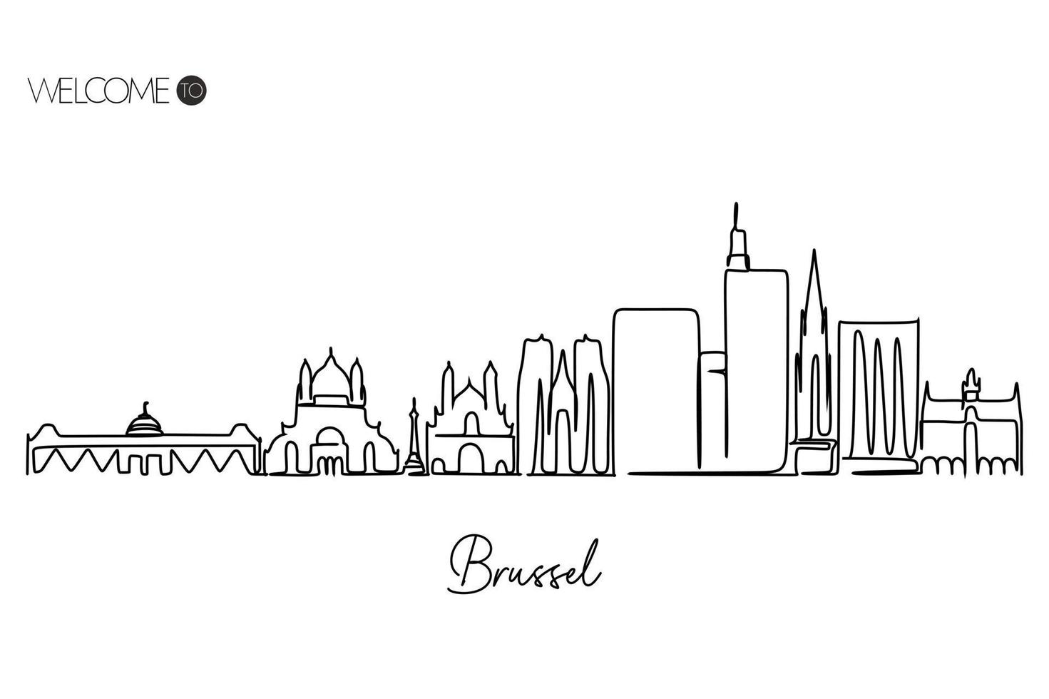destino turístico de fama mundial. diseño de estilo simple dibujado a mano para campaña de promoción de viajes y turismo vector