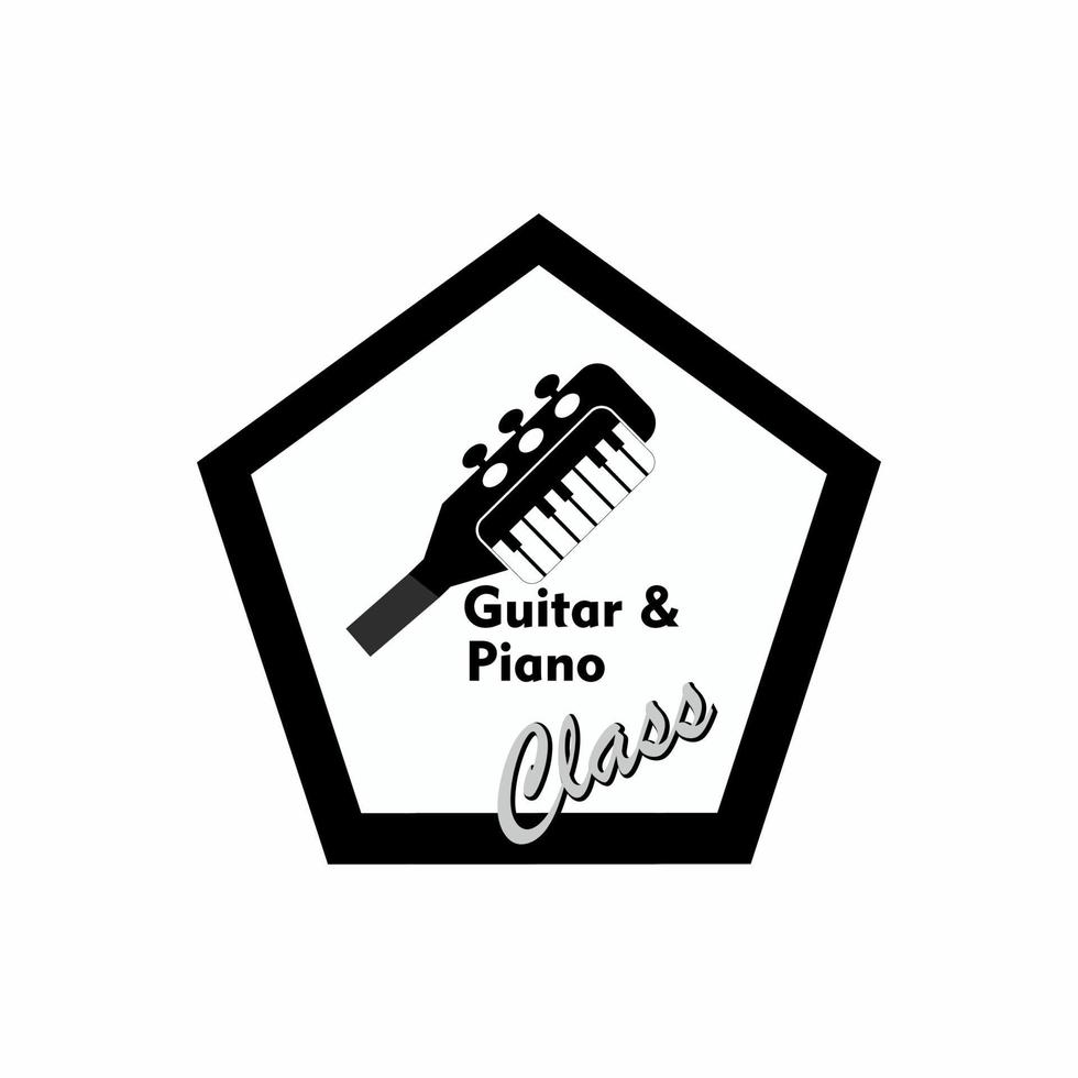 el icono del logotipo de guitarra y piano se puede utilizar como logotipo de clase vector