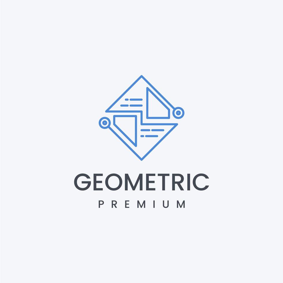 Technology Outline Logo Vector Icon Illustration